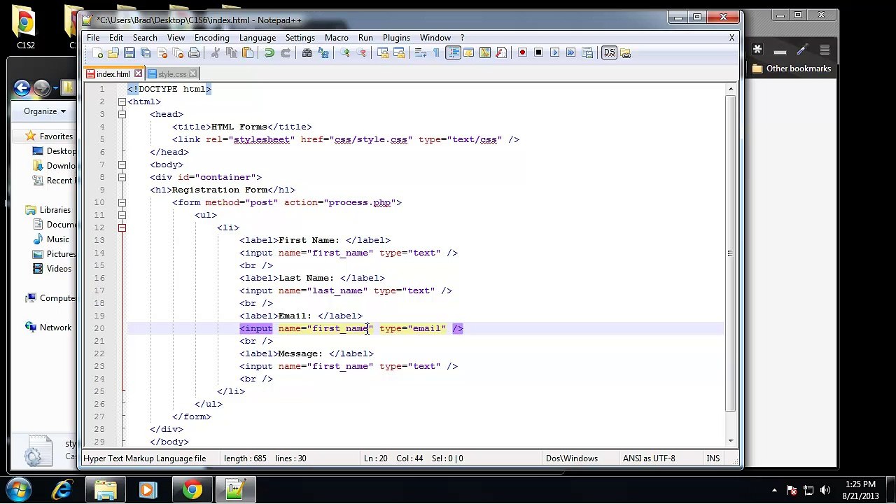 HTML and CSS - Chapter 6 -HTML Forms