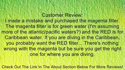 Magenta Filter - Accessory for the Watershot� Smart Phone Housings Review