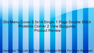 30x Menu Cover 8.5x14 Single 1 Page Double Stitch Protetive Corner 2 View Burgundy Review