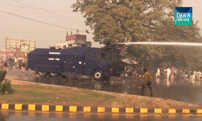 Police use water cannon on PTI workers