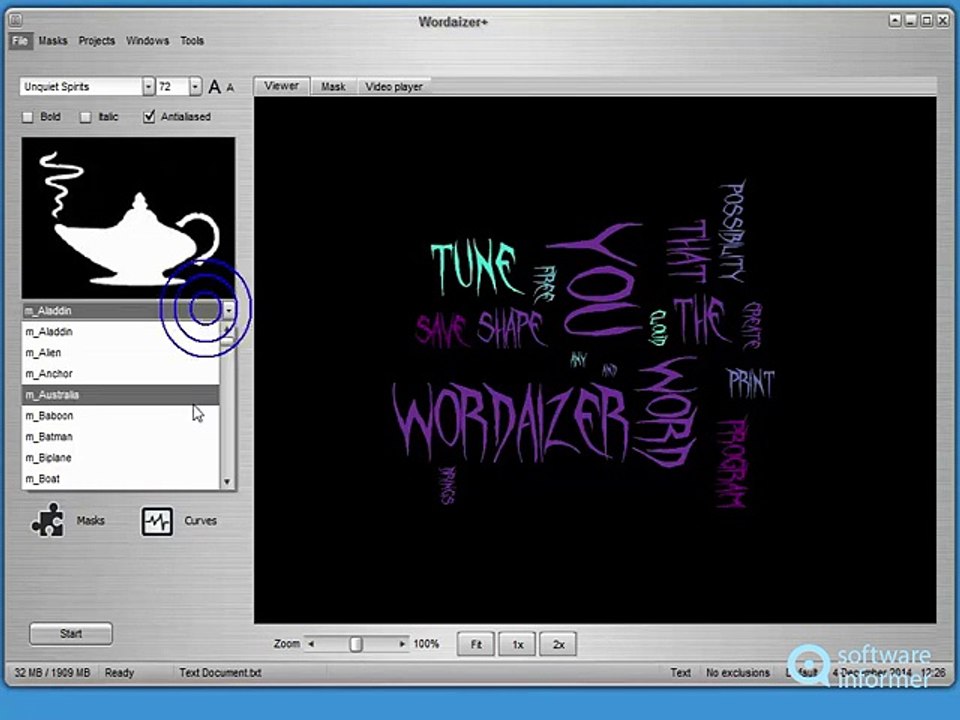 make clouds with wordaizer