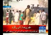 Police Using Water Canon To Stop PTI Protesters At Navalti Pul Faisalabad