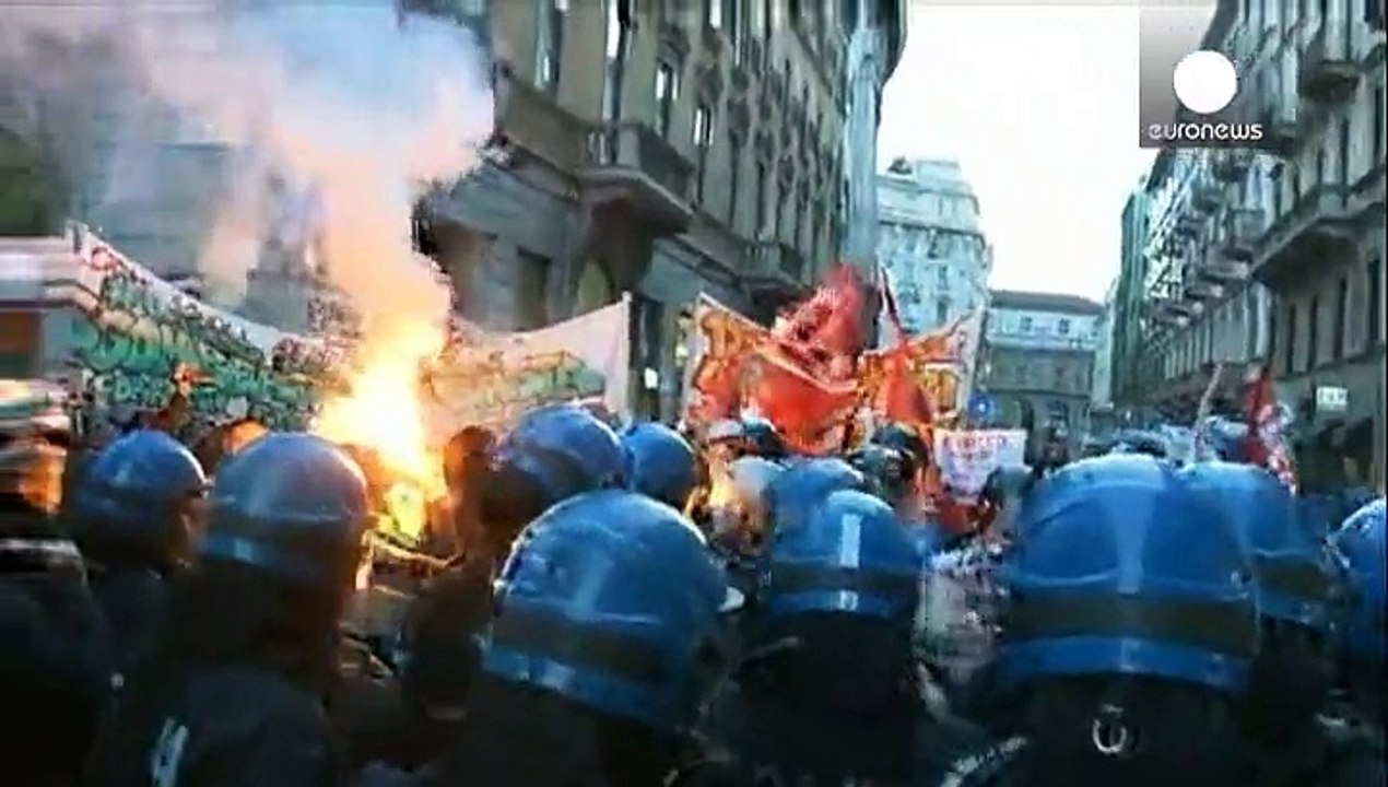 Столкновения перед миланским театром Ла Скала