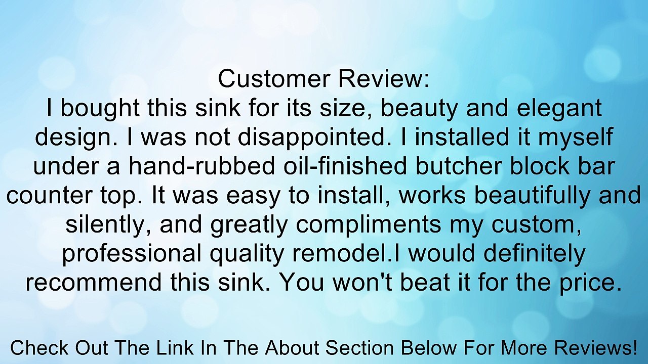 Ruvati RVH7110 Undermount 16 Gauge 14" Kitchen Sink Single Bowl Review