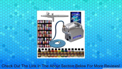 Master Pro Nail Art Precision Dual Action Airbrush Set with Master Airbrush Model TC-16 Air Compressor, Stencils, and 12 Paints, 6 Foot Braided Air Hose with 1/8" Fittings, and (FREE) How To Airbrush Guide Review