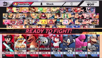 Super Smash Bros. For Wii U 8-Player Smash Team Battle - Playing As The Dire Mii Fighter