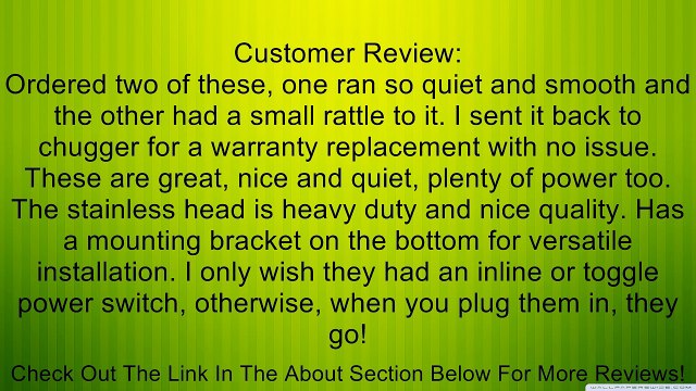 Chugger Stainless Steel Brewing Pump Center Inlet (Comparable to March 809-SS-HS-C) Review