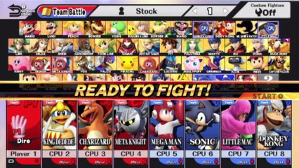 Super Smash Bros. For Wii U 8-Player Smash Team Battle - Playing As The Dire Mii Fighter