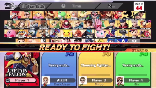 Super Smash Bros. For Wii U Online Wi-Fi Team Battle - Playing As Captain Falcon