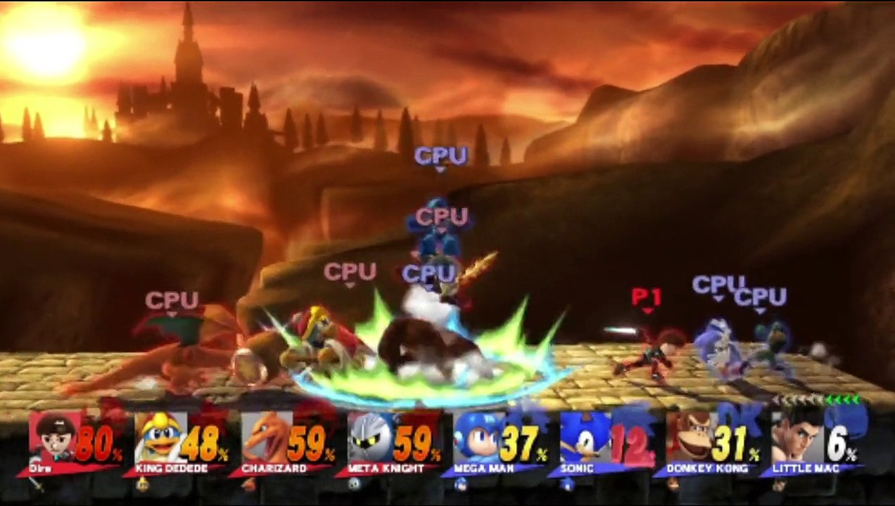 Super Smash Bros. For Wii U 8-Player Smash Team Battle - Playing As The Dire Mii Fighter