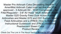 Master Pro Airbrush Cake Decorating Set with 12 AmeriMist Airbrush Cake color set that are FDA approved - 3 Airbrush Kit - TC20 Compressor - Air Filter/Regulator - 3-6' Air Hose -Multi-Airbrush Holder - Master G25 Gravity Feed Dual Action Master Airbrushe