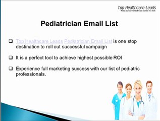 Thousands of verified records with Pediatrician Email Lists