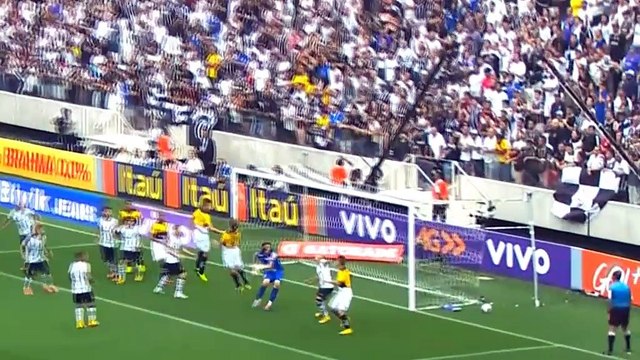 Roger scores a cheeky heel-flick goal