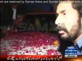 ImranKhan's car pelted with eggs and roses at Chenab Chowk