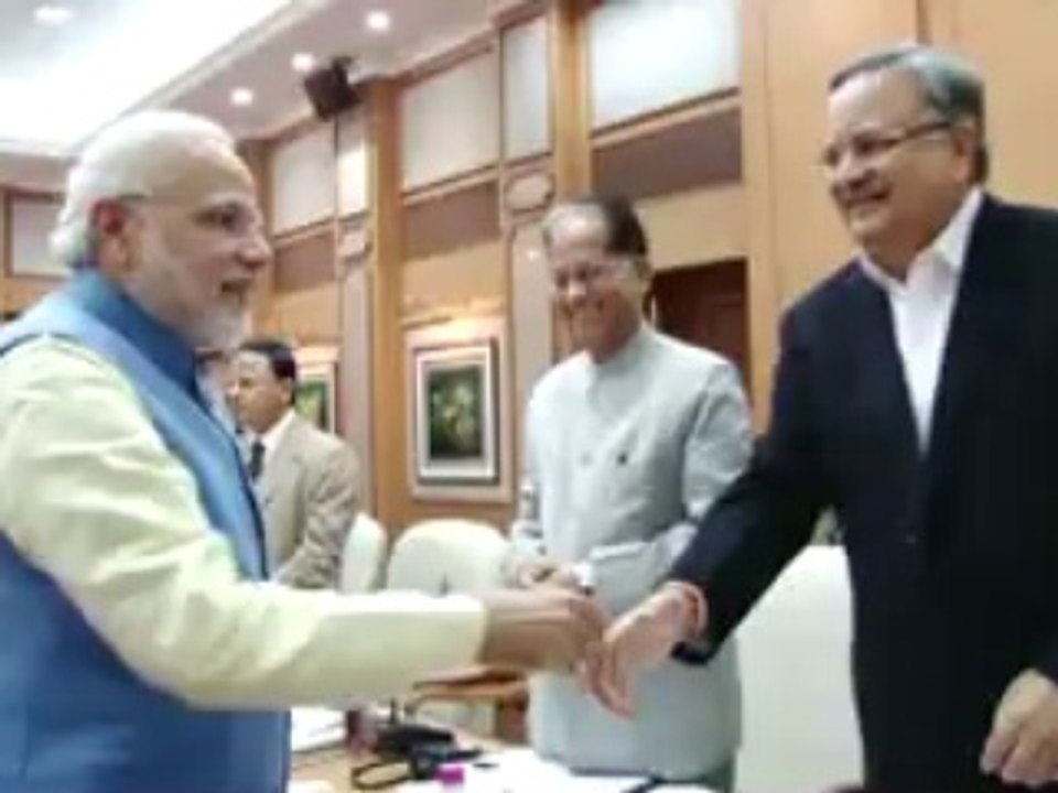 Prime Minister Narendra Modi meets Gujarat Chief Minister Anandiben Patel