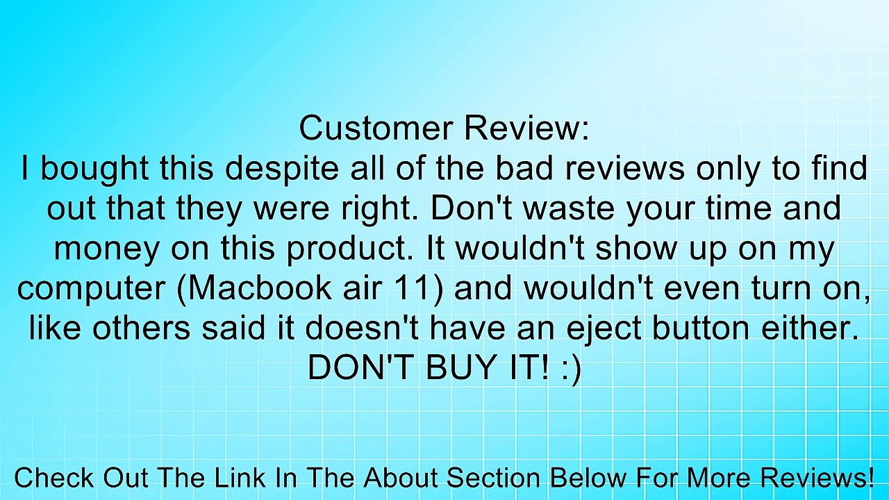 USB External Slot in DVD RW Drive Burner Superdrive For Apple MacBook Air, Pro, iMac Review