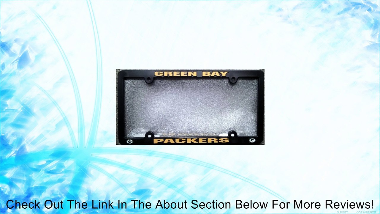 Green Bay Packers BLACK EZ VIEW Plastic License Plate Tag Frame Cover Football Review