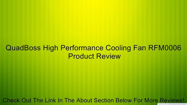 QuadBoss High Performance Cooling Fan RFM0006 Review