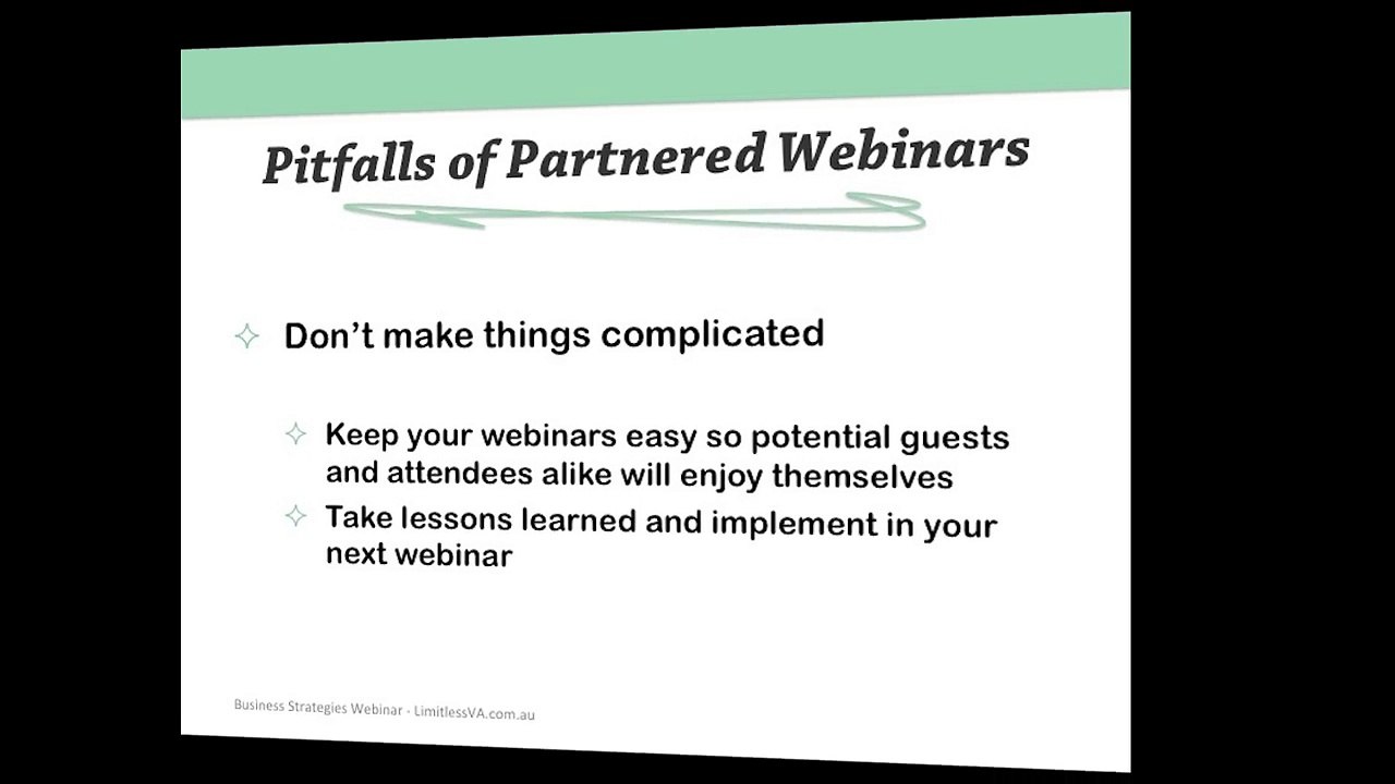 8. Pitfalls of Partnered Webinars