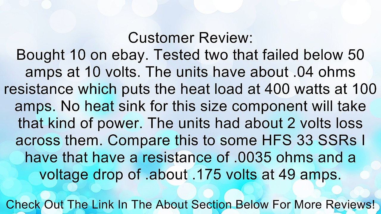 1pcs Soild State Relay SSR-100 DD DC-DC 100A 3-32VDC/5-60VDC SSR Single Phase Review