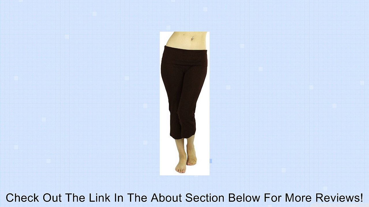 ToBeInStyle Women's Cropped Yoga Sweatpants Bermuda Capris w/ Fold Over Waistband Review