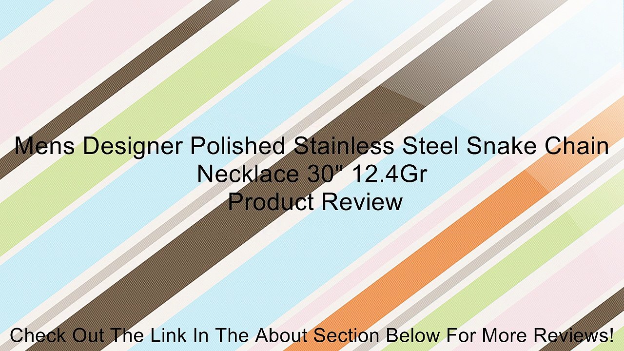Mens Designer Polished Stainless Steel Snake Chain Necklace 30" 12.4Gr Review