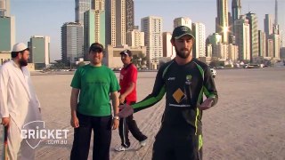 Austrian Cricket Player Maxwell Playing with Pathan in Dubai.