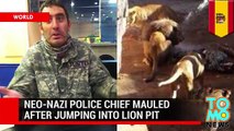 Neo-nazi mauled by lions - photos show racist, former police chief attacked by Barcelona Zoo’s lions.
