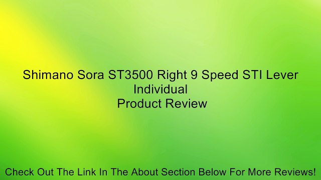 Shimano Sora ST3500 Right 9 Speed STI Lever Individual Review