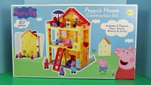 Peppa Pig Blocks Mega House Play Doh Muddy Puddles George Construction Set Stop Motion DisneyCarToys