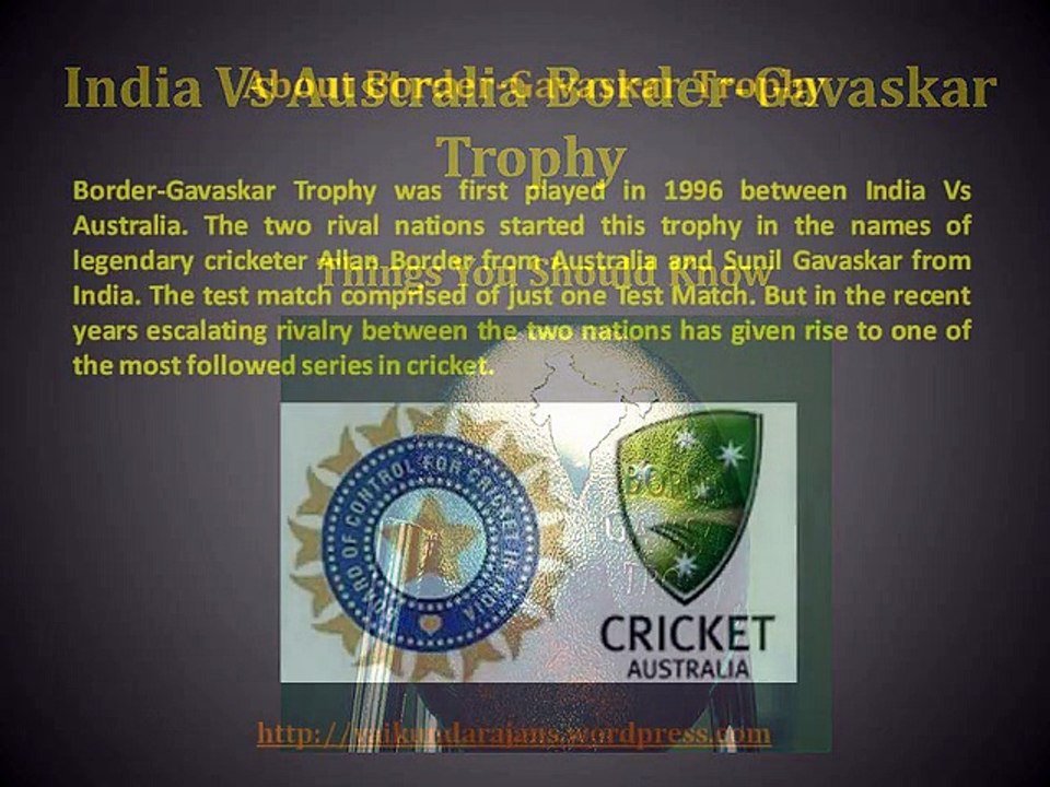 India Vs Australia Border-Gavaskar Trophy