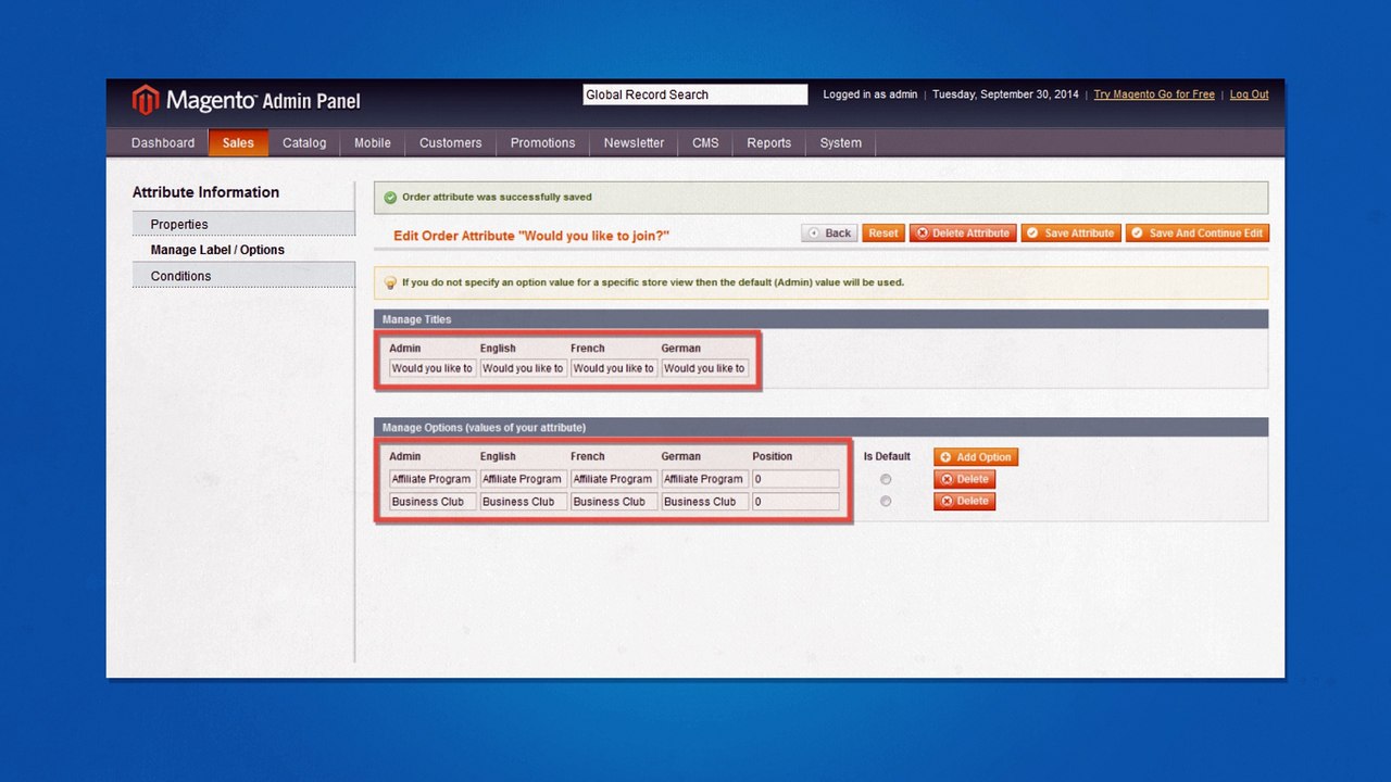 Magento Order Attributes by Amasty