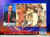 Nadeem Malik bashing Nawaz gov't for sending PML N Workers at PTI Protesting venue