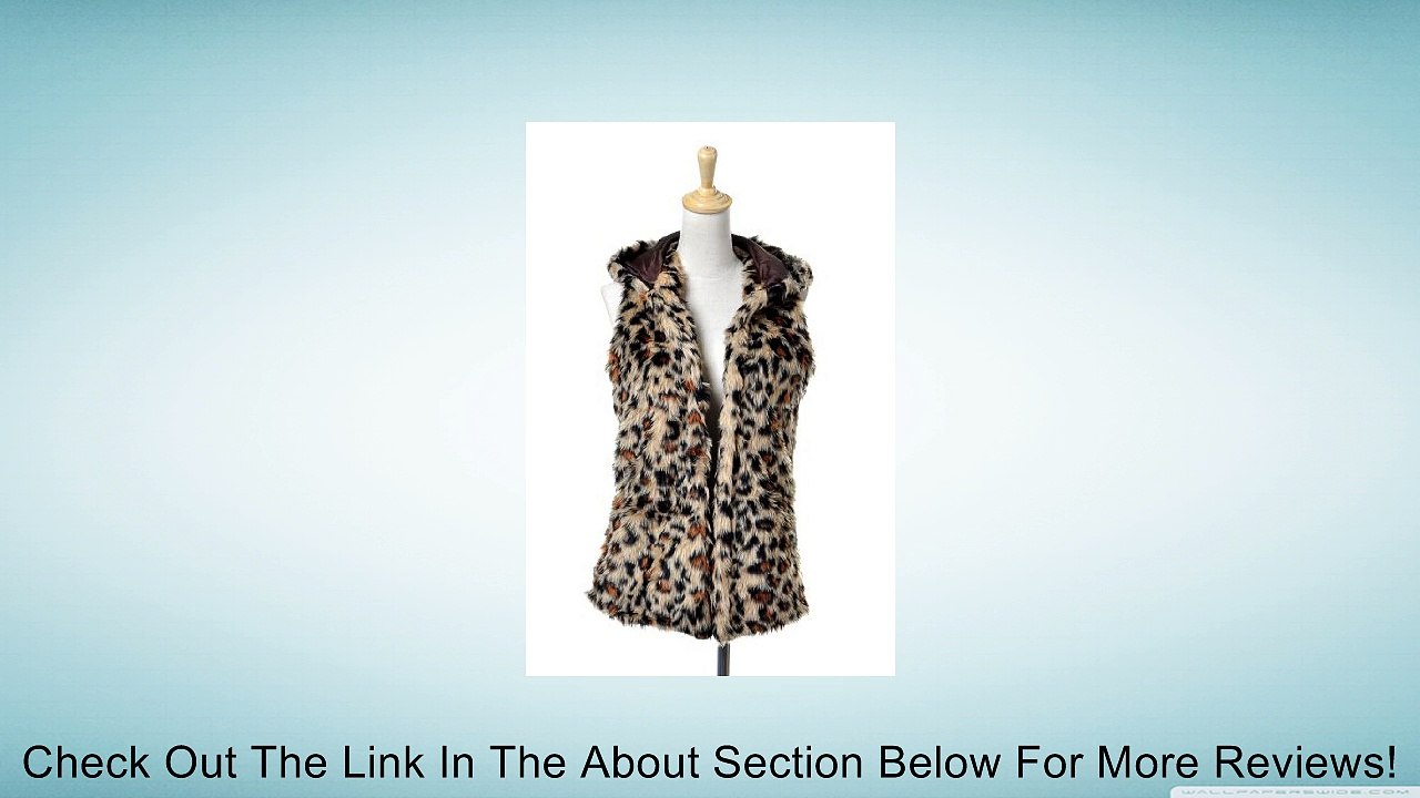 Anna-Kaci S/M Fit Yellow Cheetah Print Open Front Hooded Faux Fur Short Vest Review