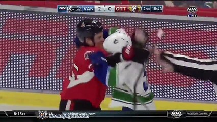 Crazy NHL Hockey fight : Derek Dorsett vs Chris Neil Dec 7, 2014