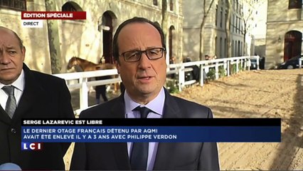 Libération de Serge Lazarevic : "La France ne compte plus d'otages" indique François Hollande