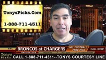 San Diego Chargers vs. Denver Broncos Free Pick 12-14-2014