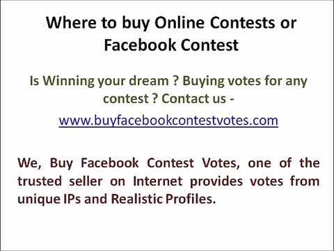 Where to buy Online Contests or Facebook Contest