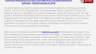Digital X-ray Market (Floor to ceiling mounted, Ceiling mounted) Forecast by 2018