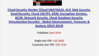 Worldwide Cloud Security Market (Encryption Services, BCDR, Network Security) to 2019
