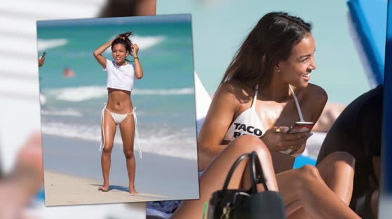 Karrueche Tran zeigt sich im Bikini am Strand