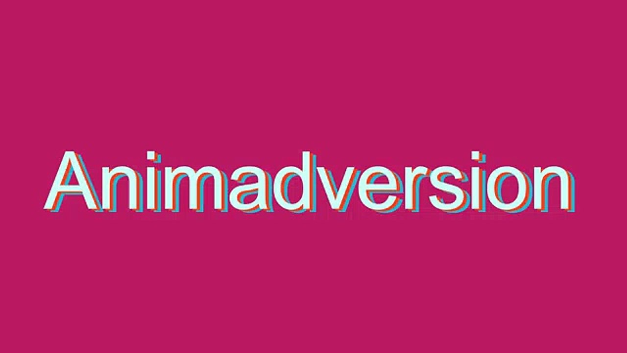 How to Pronounce Animadversion