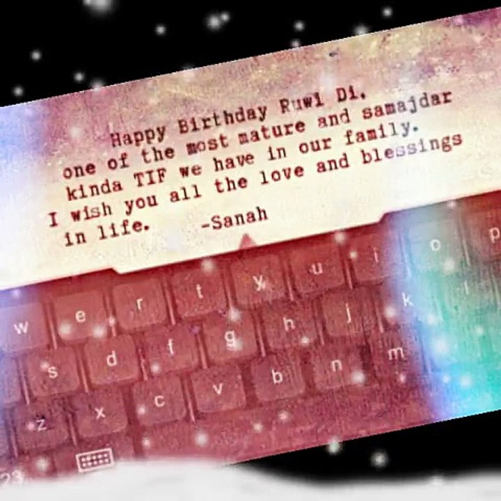 Happy Birthday Ruwi - From TIFS