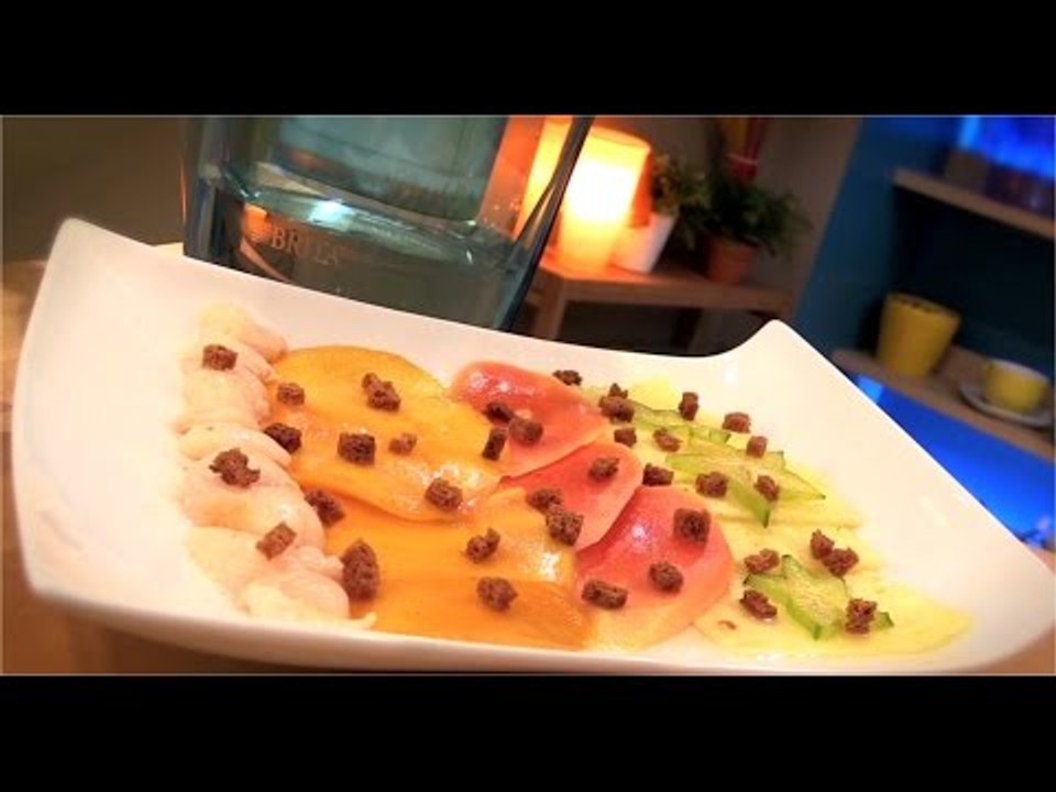 Recette de Carpaccio de fruits exotiques et sirop aux épices - 750 Grammes