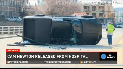 Cam Newton goes home sore but in 'good spirits'