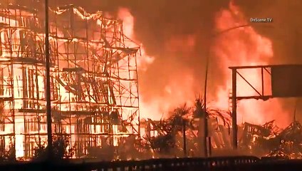 Incendie impressionnant à LOS ANGELES Downtown 8 dec 2014