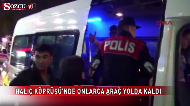 Haliç Köprüsü'nde onlarca araç yolda kaldı