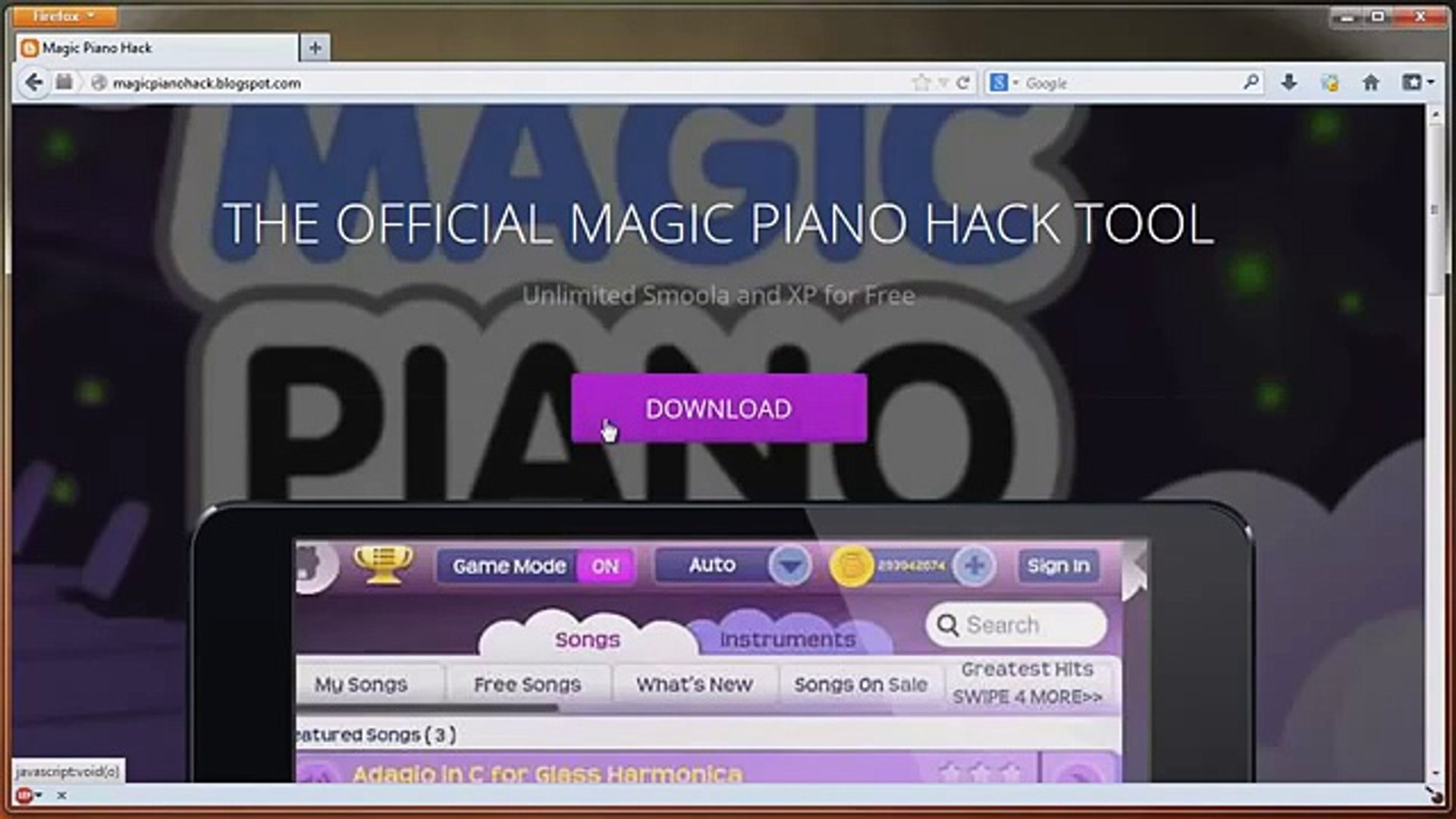 Magic Piano Hack Unlimited Smoola Video Dailymotion - how to hack roblox javascript