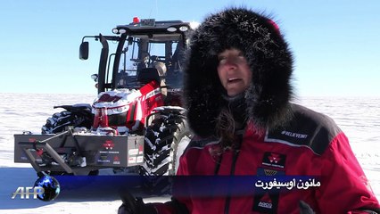 هولندية وصلت إلى القطب الجنوبي على متن جرار