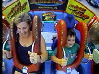 Funny Funny Sling Shot Ride Video Mom and 7 year old Son!!!